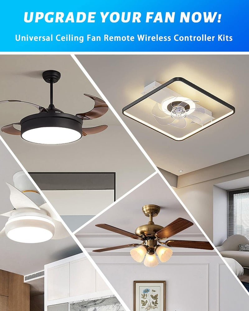 Smekitlly 2-Pack Universal Ceiling Fan Remote Kit with Light Dimmer - 3-Speed Smart Control for Hunter/Hampton Bay/Honeywell & Major Brands | Wide Compatible, Easy DIY Install - Image 3